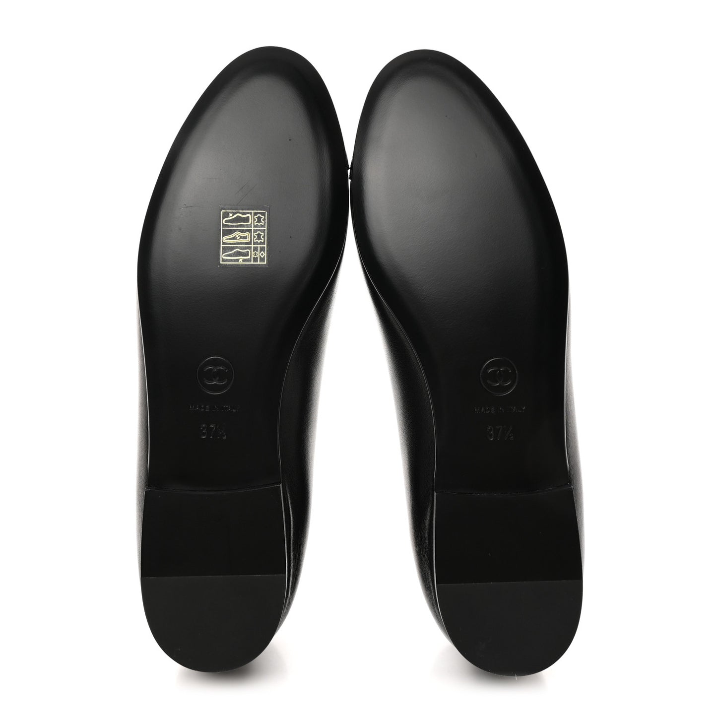 Lambskin Patent Cap Toe Ballerina Flats 37.5 Black