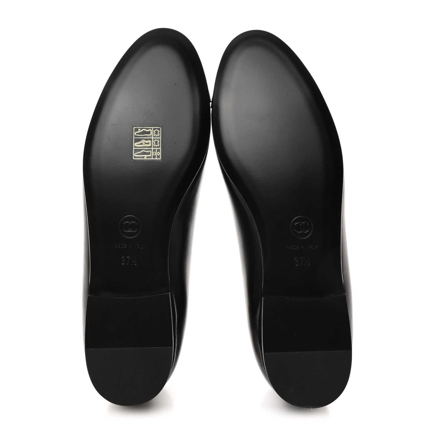 Chanel Lambskin Patent Cap Toe Ballerina Flats 37.5 Black 5 of 9