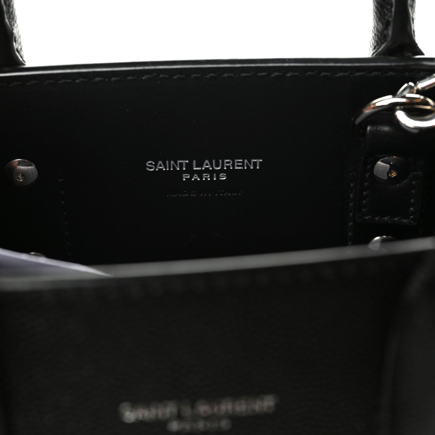 Grained Calfskin Nano Sac De Jour Black