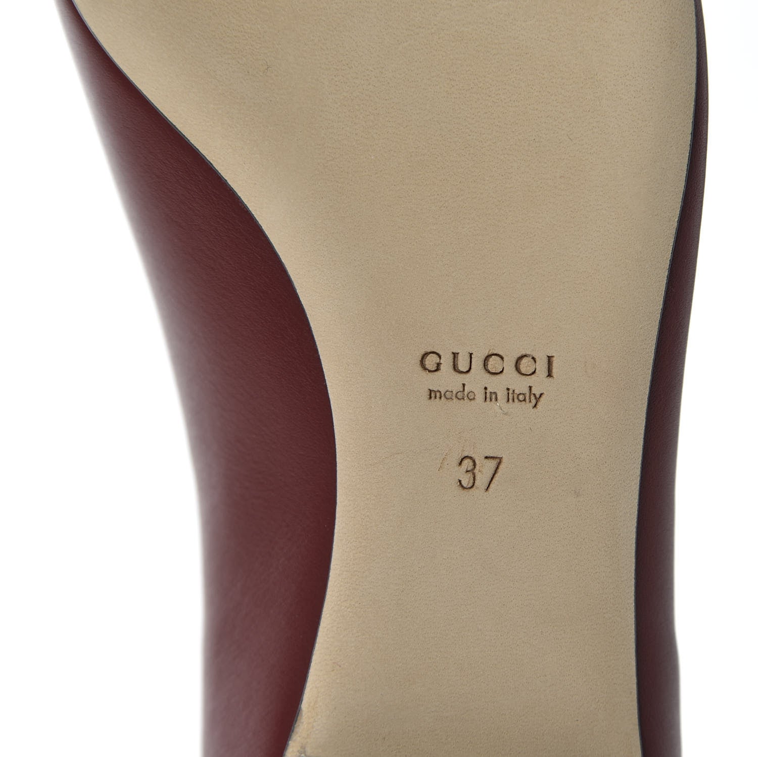 Gucci Calfskin Horsebit Ballerina Flats 37 Red 9 of 11