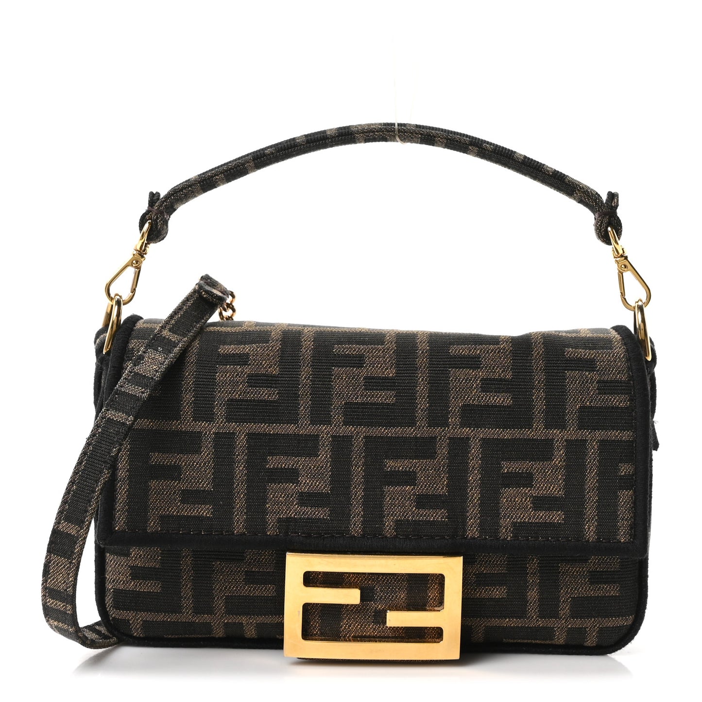Fabric Jacquard FF 1974 Mini Baguette Tobacco Moro Black