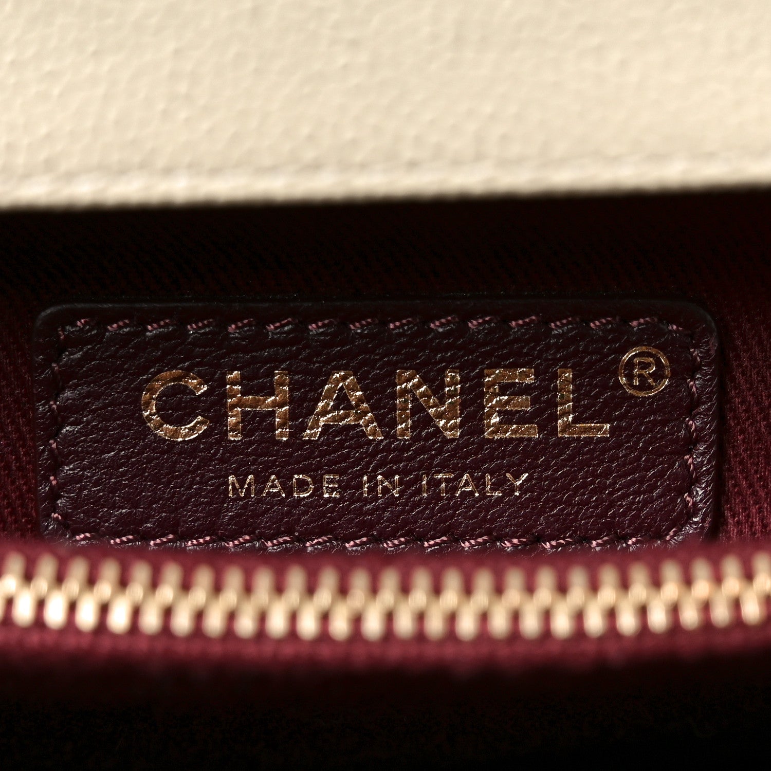 Chanel Caviar Chevron Quilted Medium Coco Handle Flap White 5 of 9