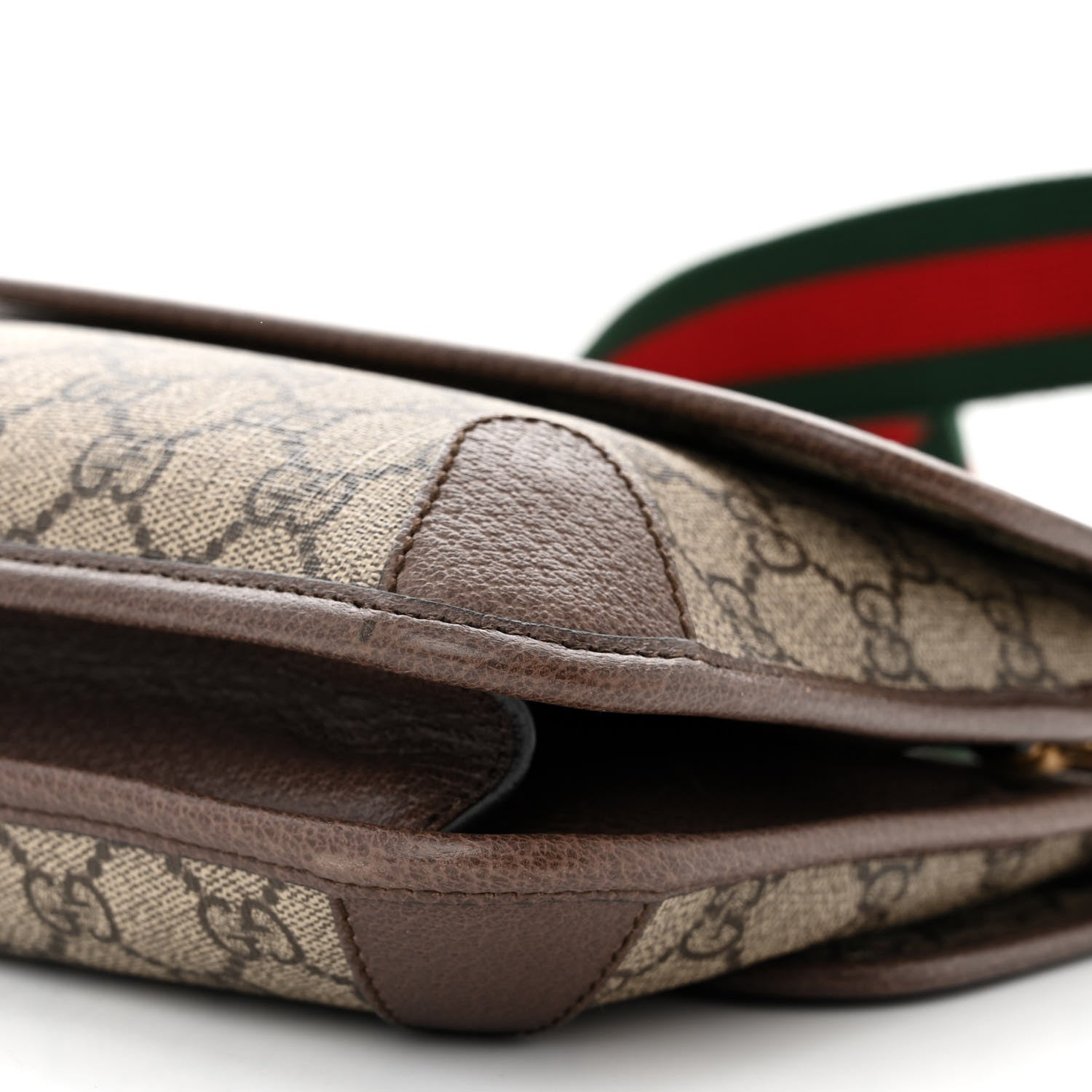Gucci GG Supreme Monogram Web Small Neo Vintage Double Flap Messenger Bag Beige New Acero 12 of 14