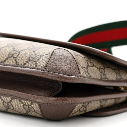 Gucci GG Supreme Monogram Web Small Neo Vintage Double Flap Messenger Bag Beige New Acero 12 of 14