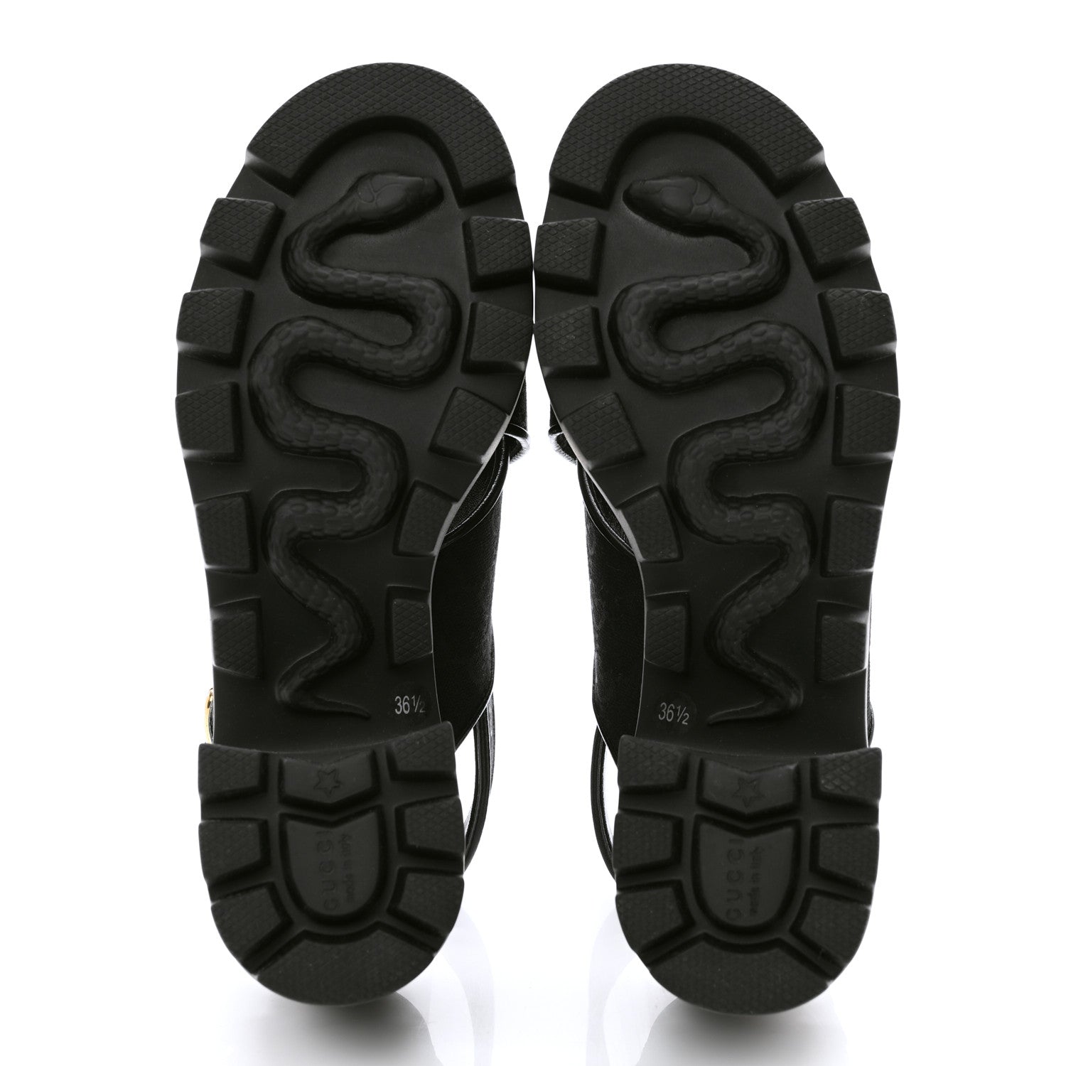 Gucci Monogram Granada Kid Trip 40/72mm Lug Sole Sandals 36.5 Black 5 of 9