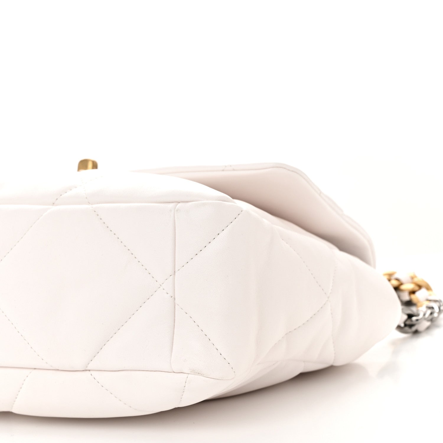 Chanel Lambskin Quilted Large Chanel 19 Flap White 10 of 10