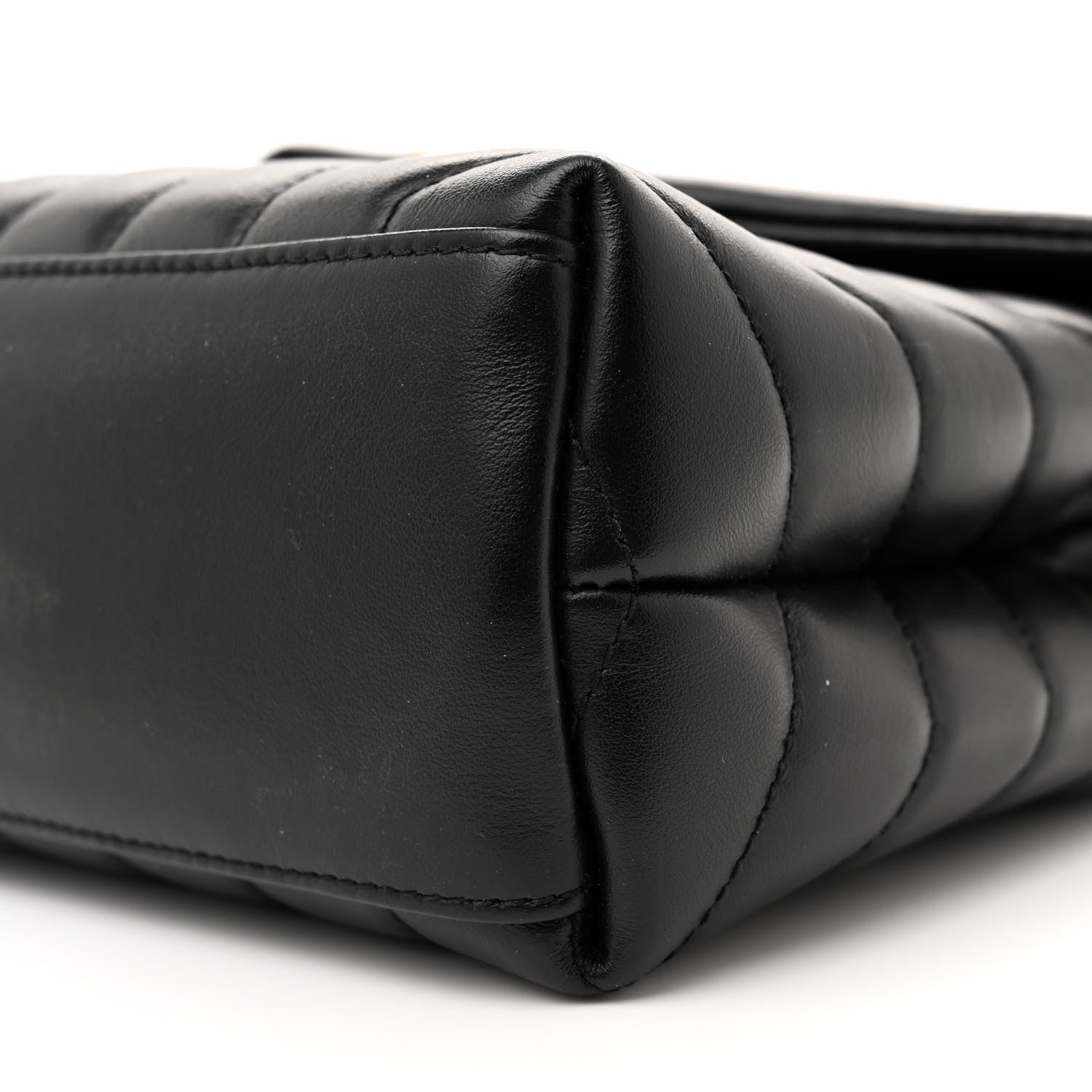 Saint Laurent Calfskin Y Quilted Monogram Small Loulou Chain Satchel Black 10 of 11