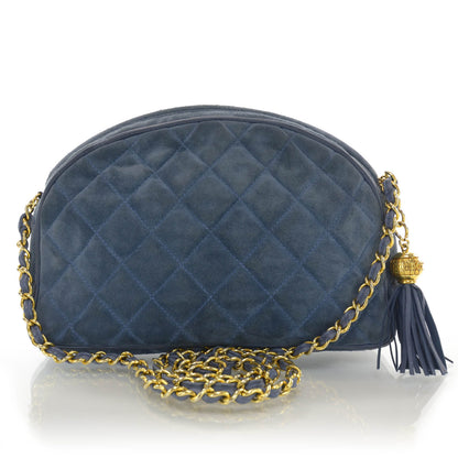 Chanel Suede Tassel Bag Blue 3 of 8