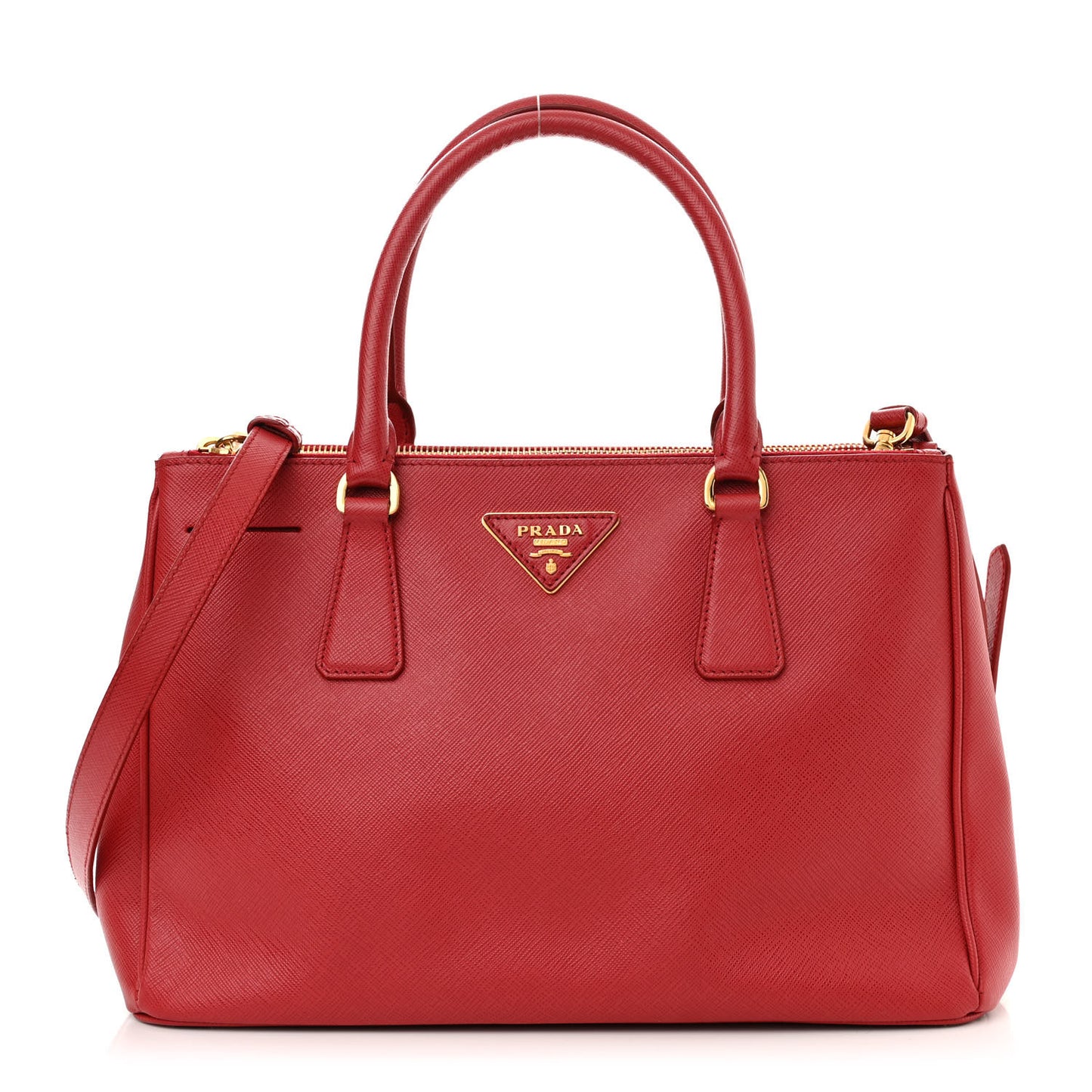 Saffiano Small Galleria Double Zip Tote Fuoco
