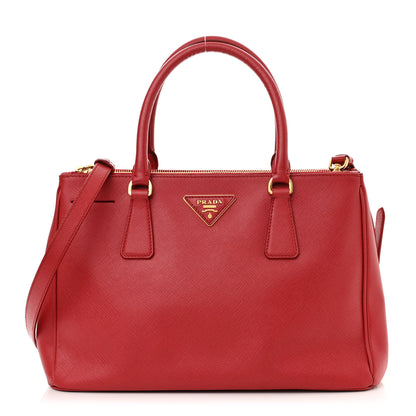 Prada Saffiano Small Galleria Double Zip Tote Fuoco 1 of 14