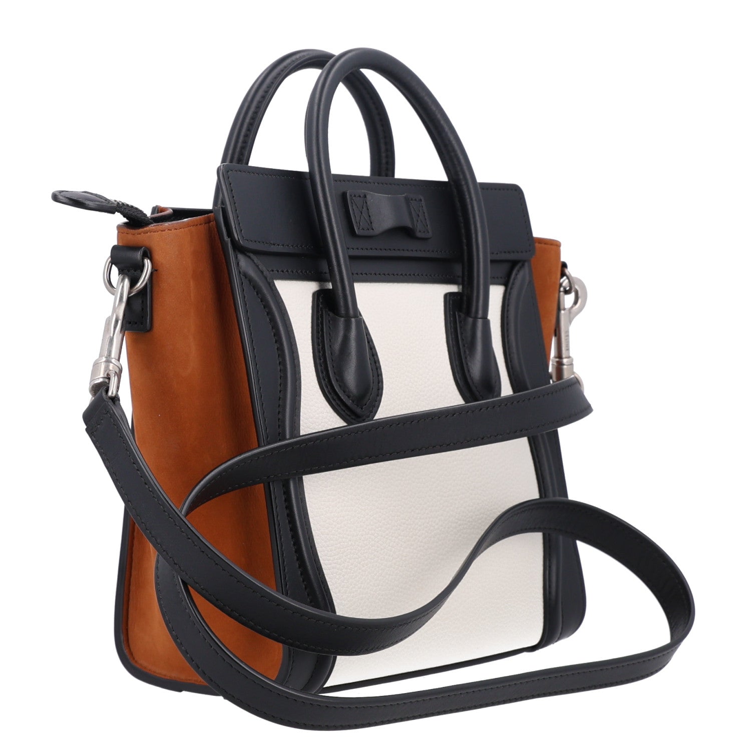 Celine Baby Grained Calfskin Nubuck Nano Tri-Color Luggage Seashell 3 of 9