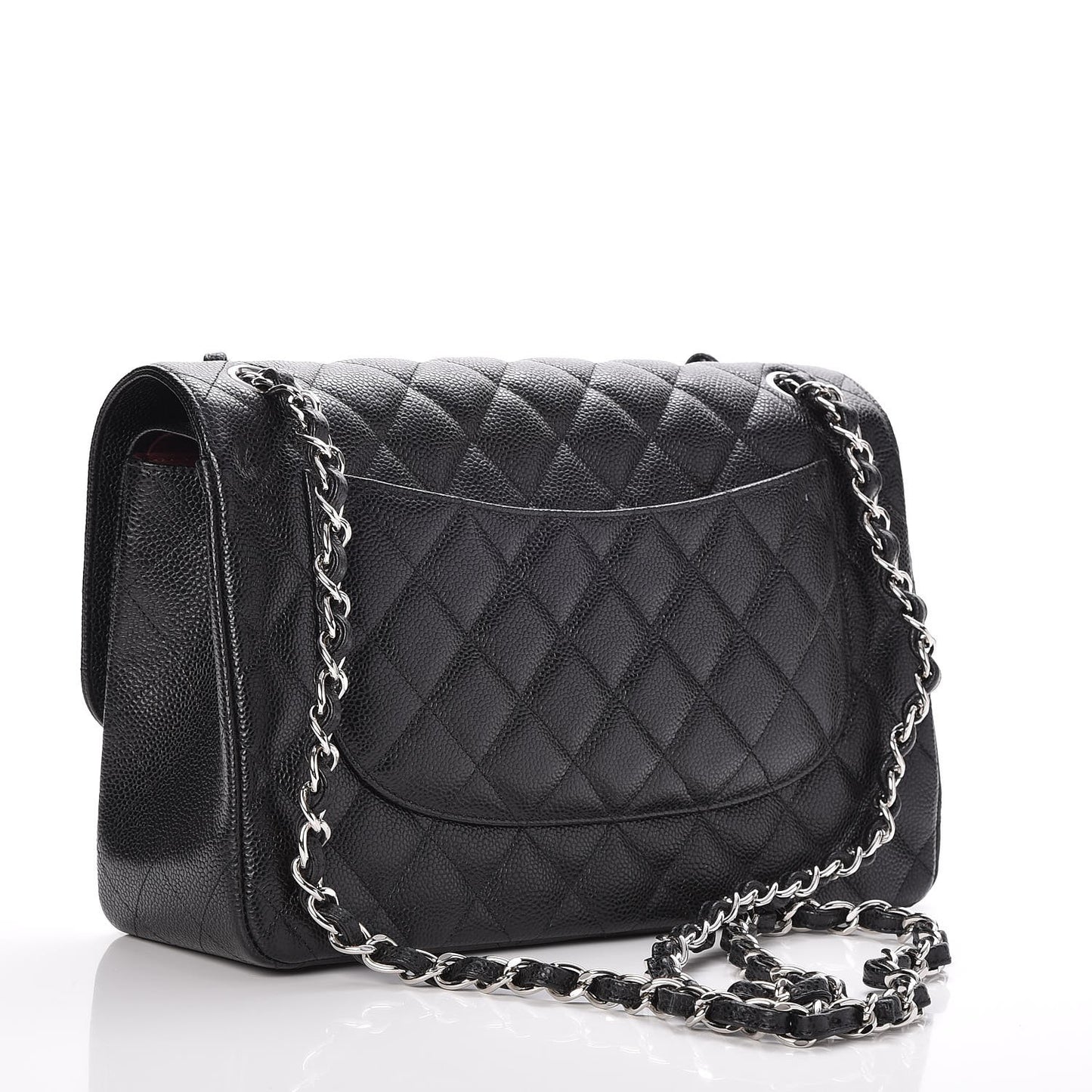 Caviar Quilted Jumbo Double Flap Black