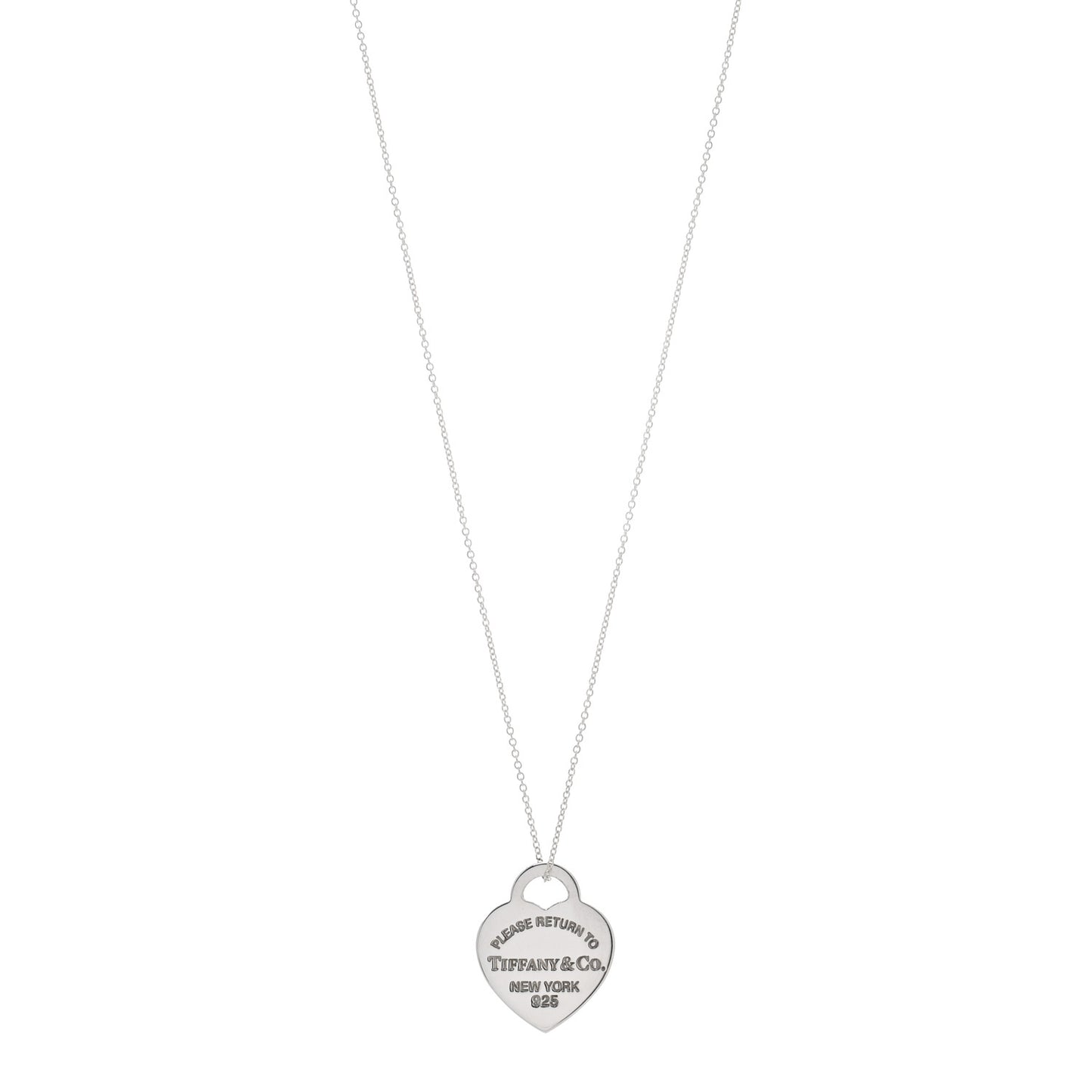Sterling Silver Enamel Medium Return to Tiffany Heart Pendant Necklace Blue