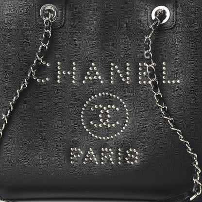 Chanel Caviar Large Studded Deauville Tote Black 9 of 9