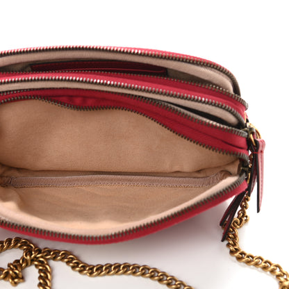 Gucci Calfskin Matelasse Mini GG Marmont Chain Crossbody Bag Hibiscus Red 7 of 16