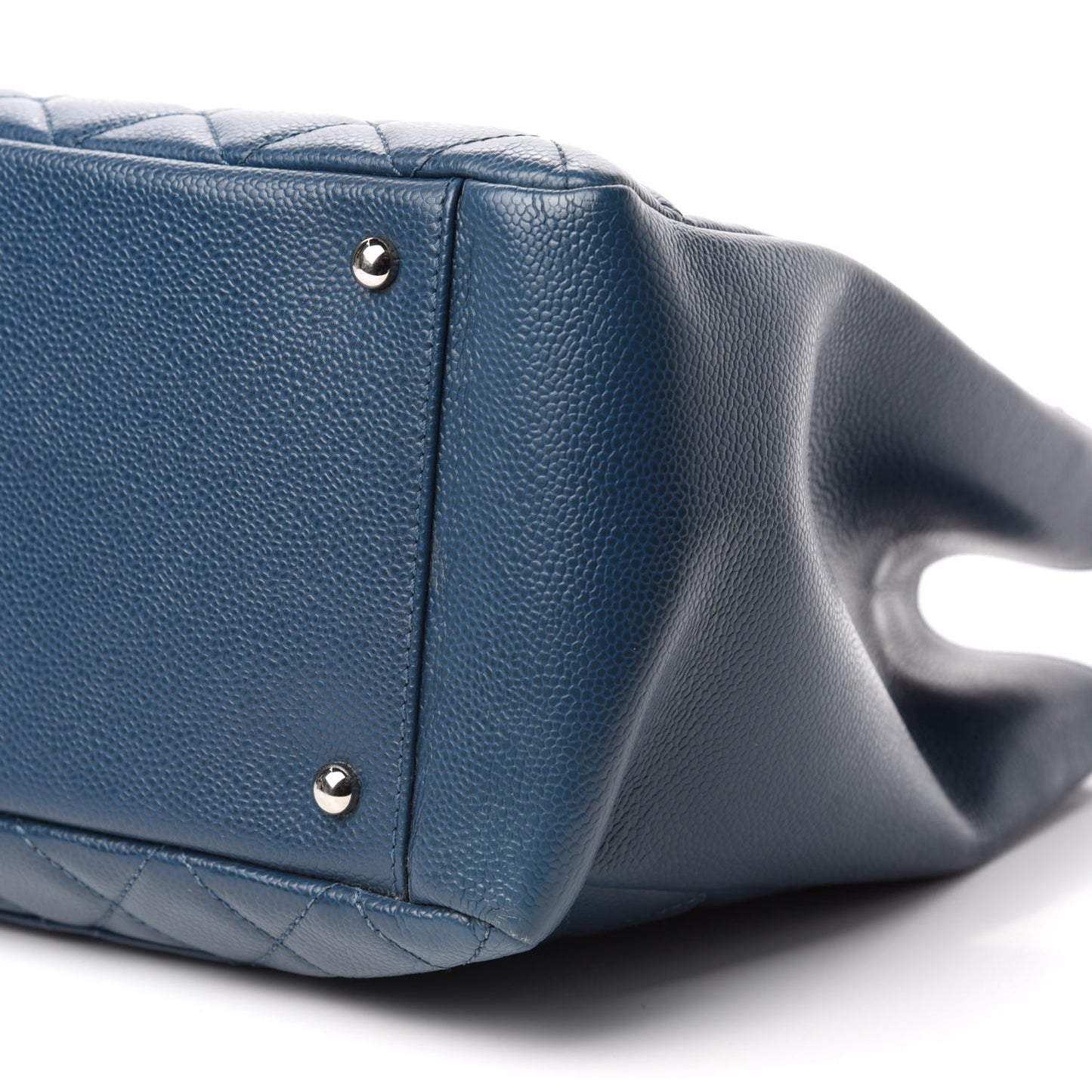 Caviar Quilted XL Grand Shopping Tote GST Dark Blue