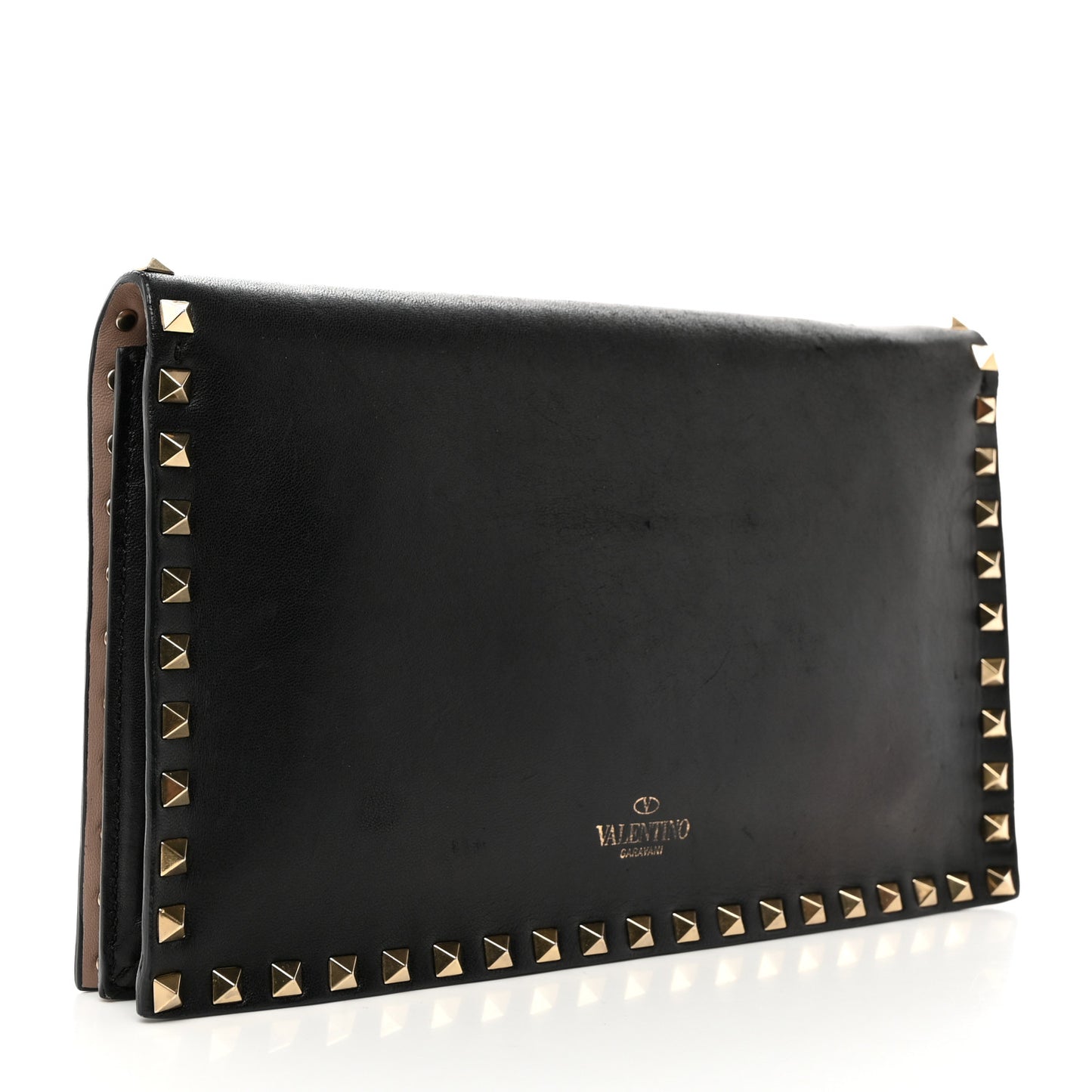 Nappa Rockstud Wristlet Clutch Black