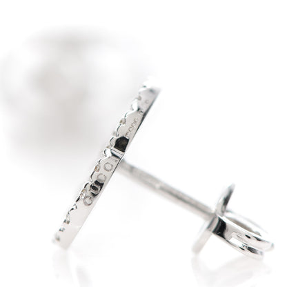 Gucci 18K White Gold Diamond Running G Earrings 4 of 5