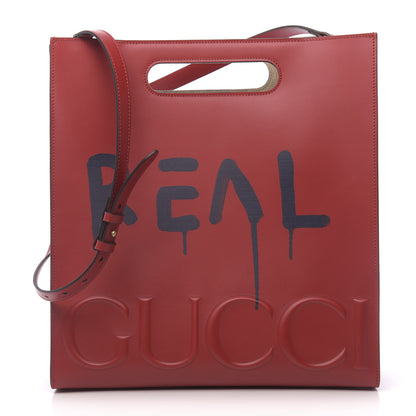 Gucci Calfskin GucciGhost Real Medium XL Tote Hibiscus Red 1 of 11