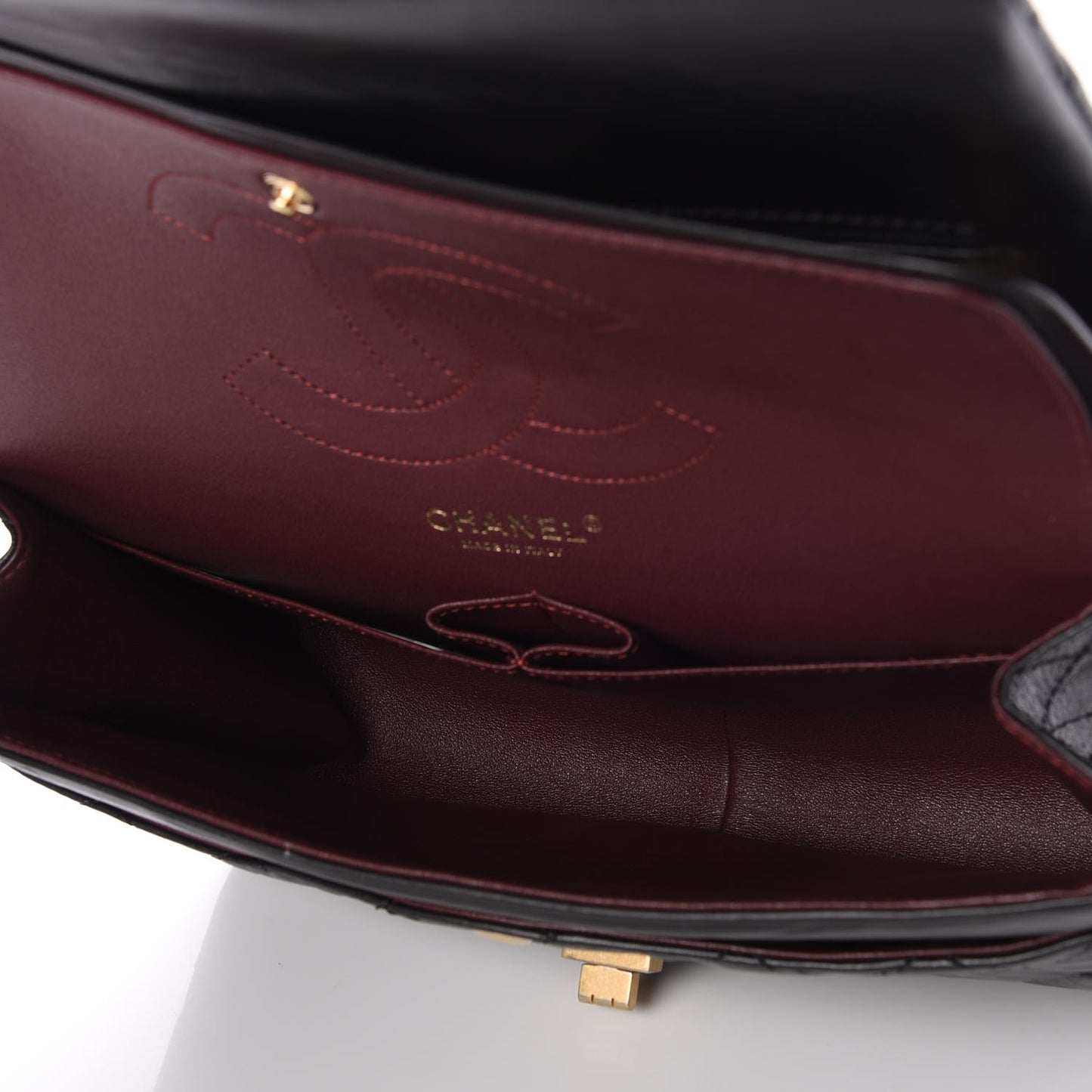 Aged Calfskin Quilted 2.55 Reissue 226 Flap Black