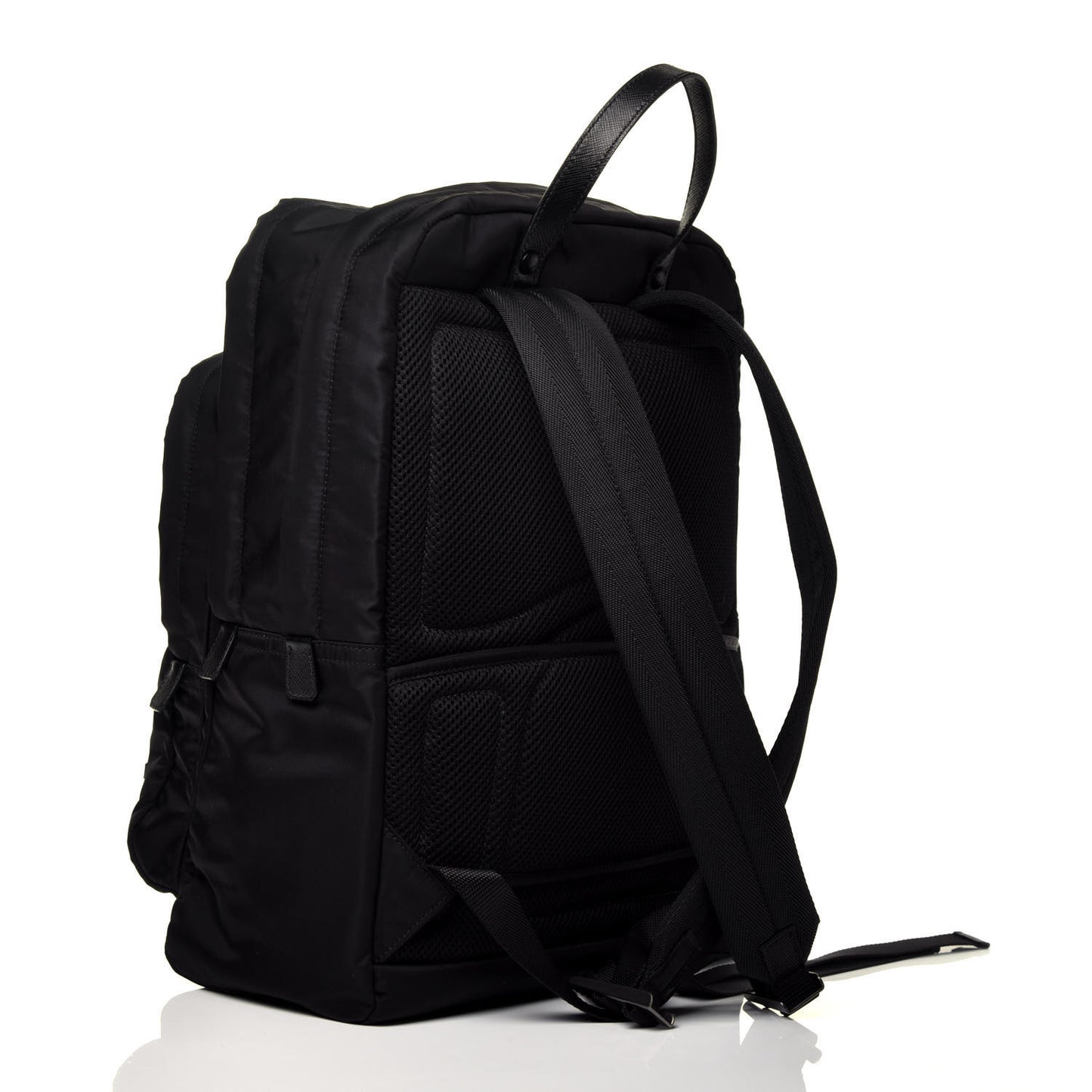 Re-Nylon Saffiano Mens Backpack Black