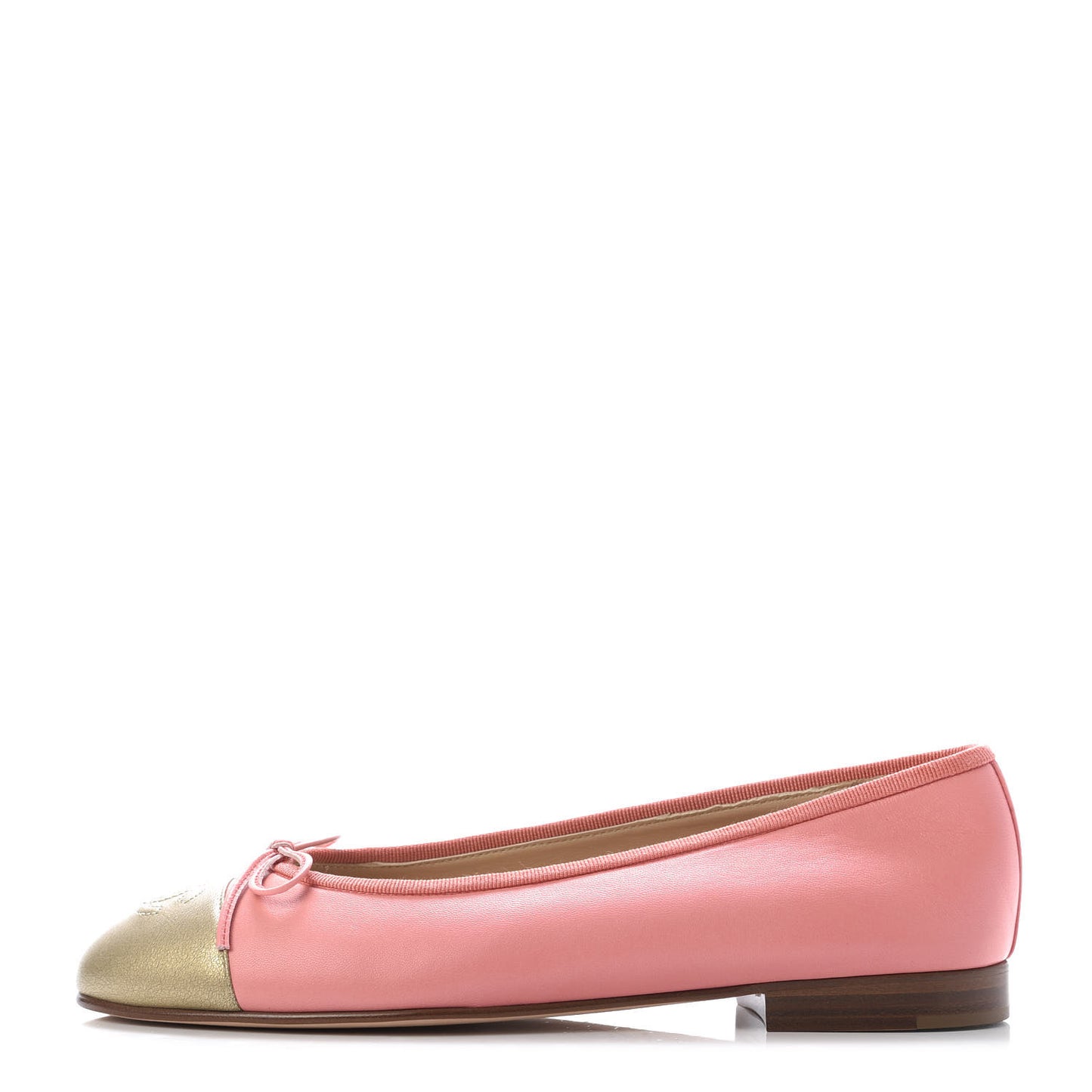 Calfskin Cap Toe Ballerina Flats 37.5 Pink
