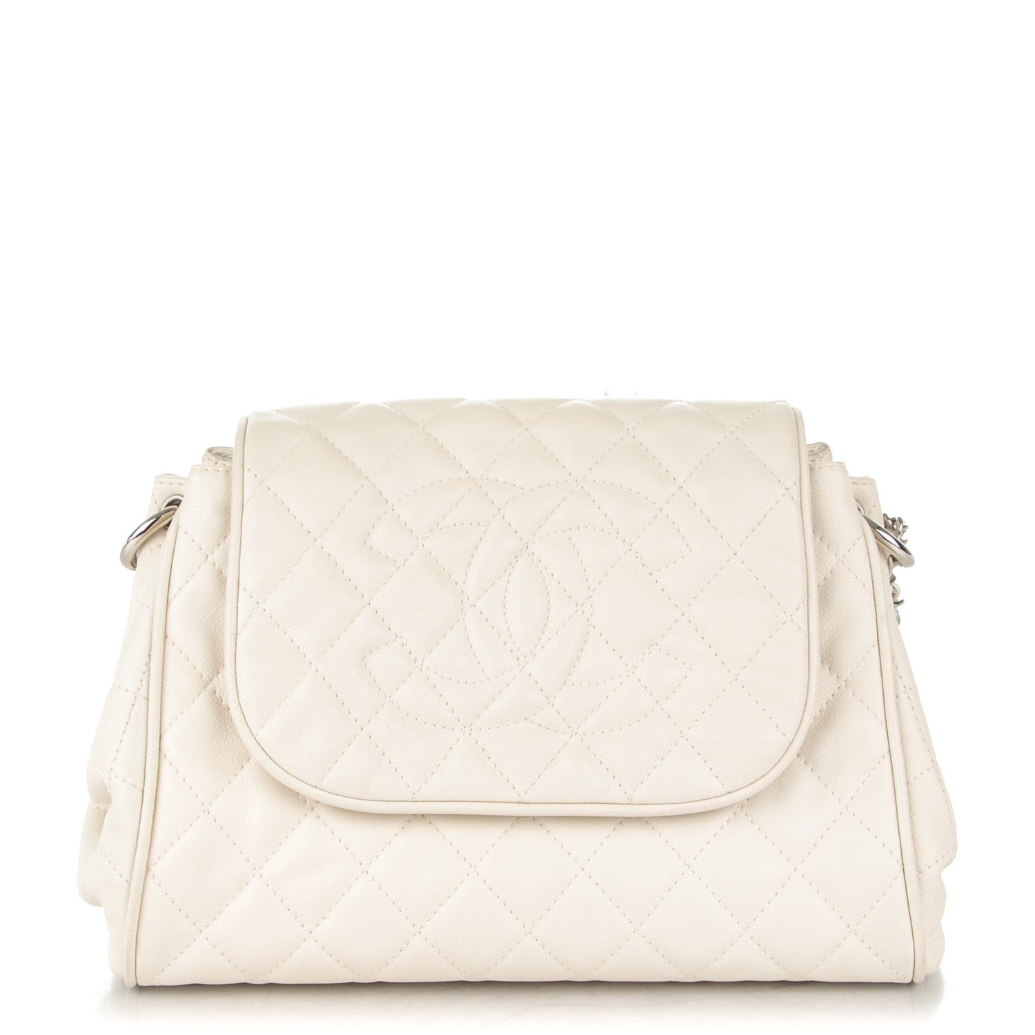 Chanel Caviar Quilted Timeless Accordion Flap White 1 of 9