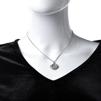 Chanel Crystal CC Life Float Necklace Silver 2 of 7
