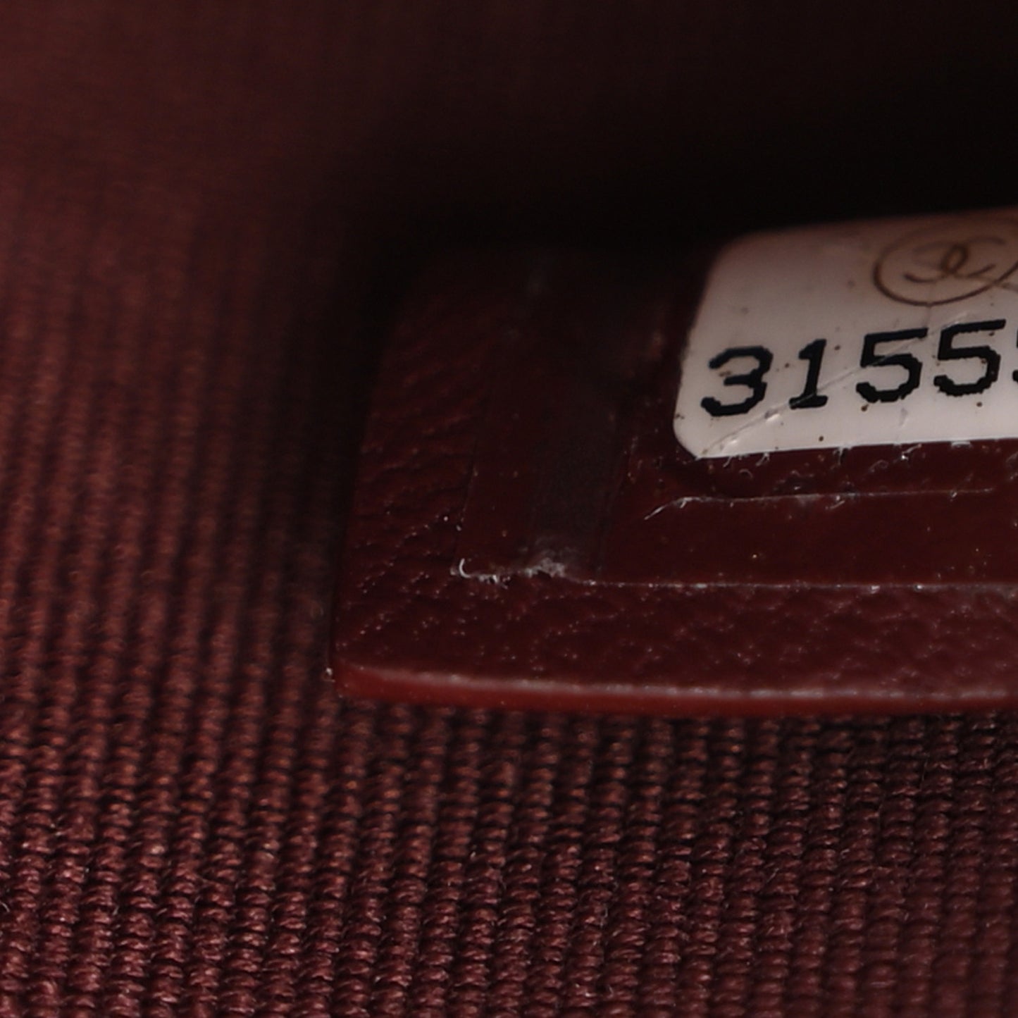Lambskin Quilted Round Mini Vanity Case With Chain Burgundy