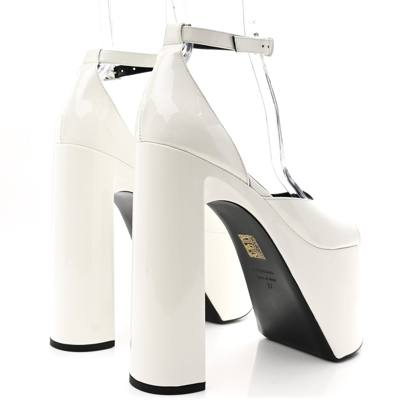 Patent Camden 160mm Platform Pumps 37 White