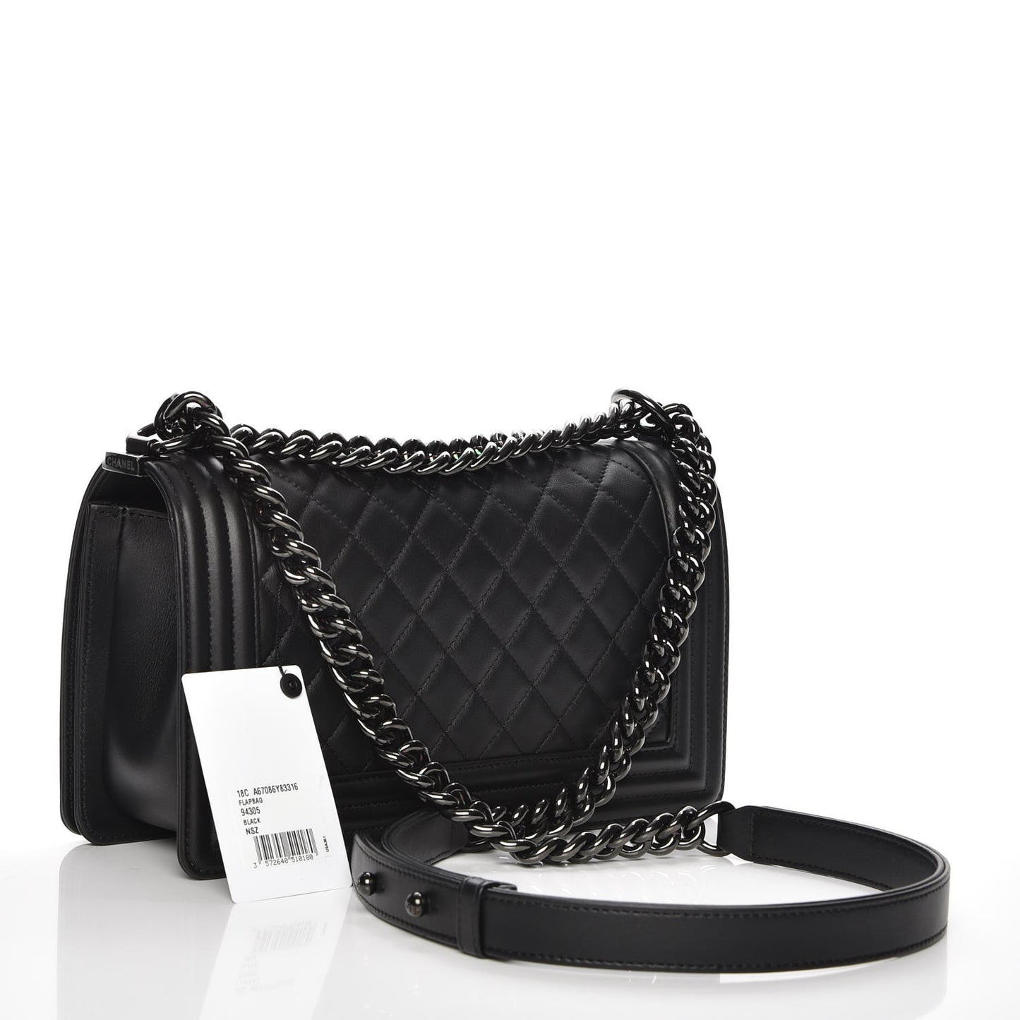 Calfskin Quilted Medium Boy Flap So Black