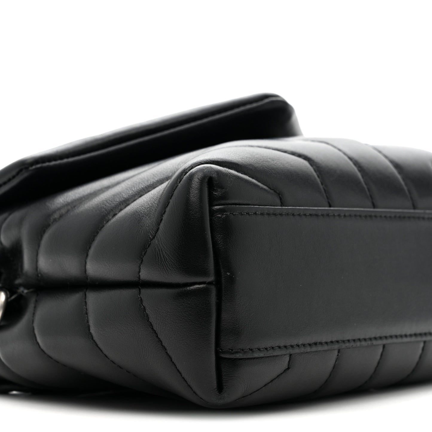 Calfskin Y Quilted Monogram Toy Loulou Crossbody Bag Black
