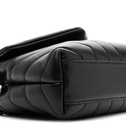 Saint Laurent Calfskin Y Quilted Monogram Toy Loulou Crossbody Bag Black 9 of 15
