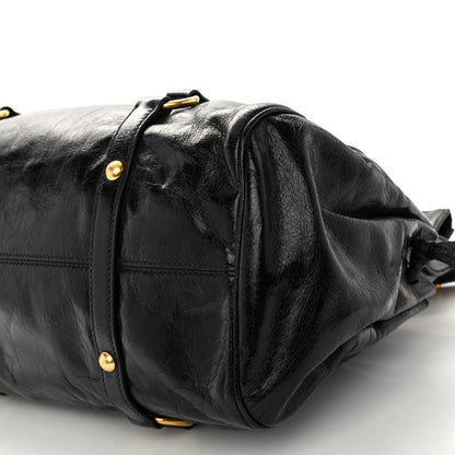 Miu Miu Vitello Lux Medium Bow Bag Black 9 of 9