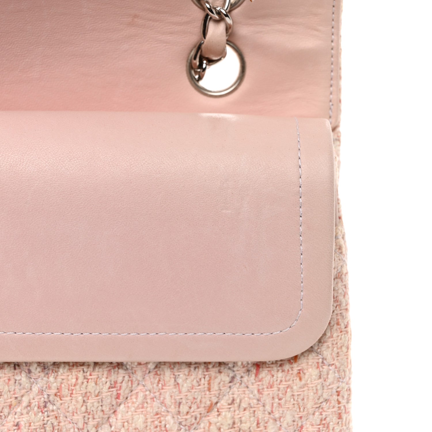 Chanel Tweed Medium Double Flap Pink Multicolor 12 of 12