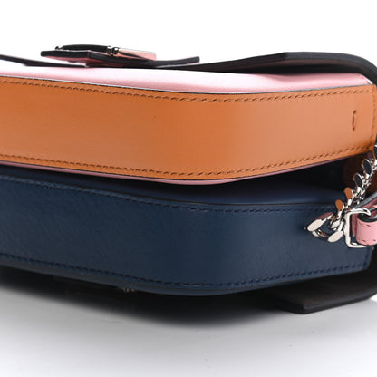 Fendi Vitello Dolce Nappa Flowerland Tri-Color Micro Double Baguette Blue Pink 9 of 9