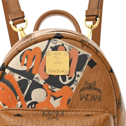 MCM Visetos X-Mini Stark Berlin Backpack Cognac 8 of 10