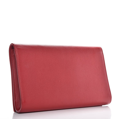 Saint Laurent Calfskin Monogram Large Belle De Jour Clutch Red 3 of 9