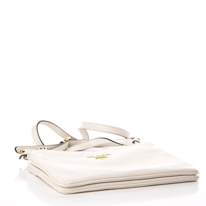 Prada Vitello Phenix Double Zip Crossbody Bag Bianco 4 of 11