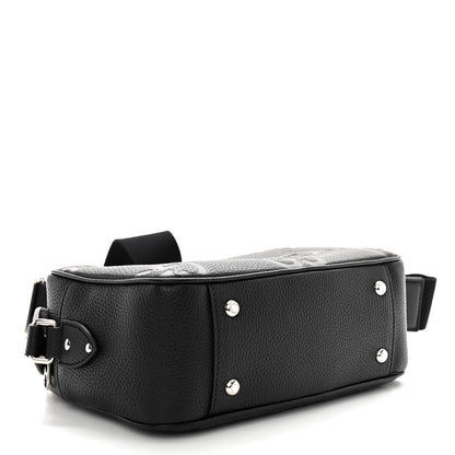 Gucci Piuma Calfskin Jumbo GG Embossed Medium Messenger Bag Black 4 of 10