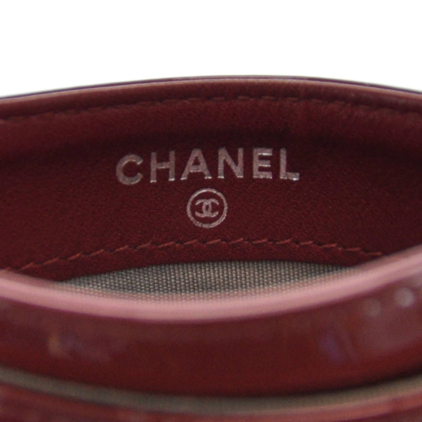 Brilliant Patent Card Holder Red