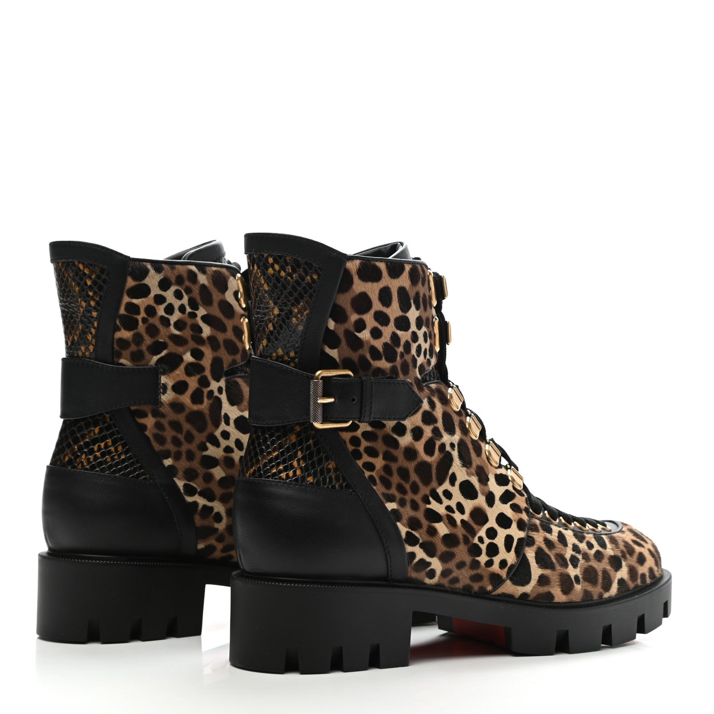 Pony Hair Calfskin Macademia Biker Boots 38 Black