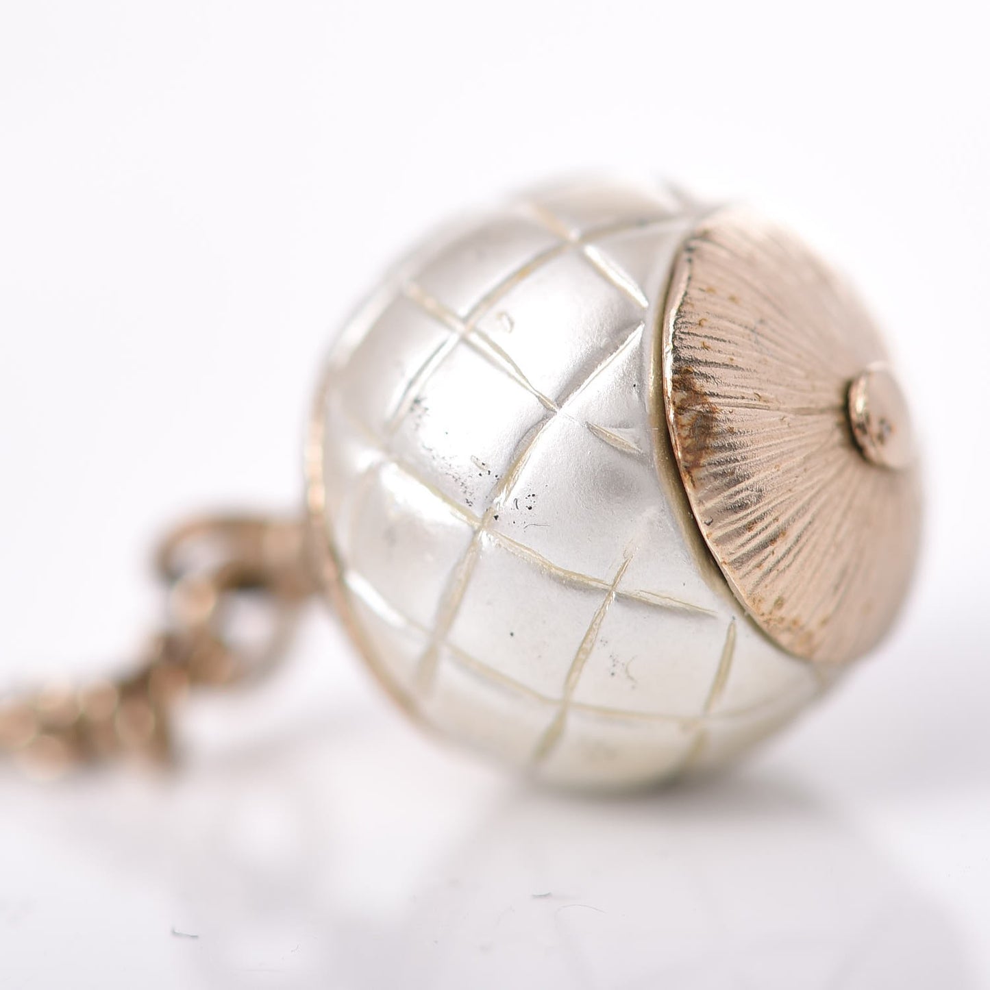Metal Pearl Quilted CC Drop Earrings Gold