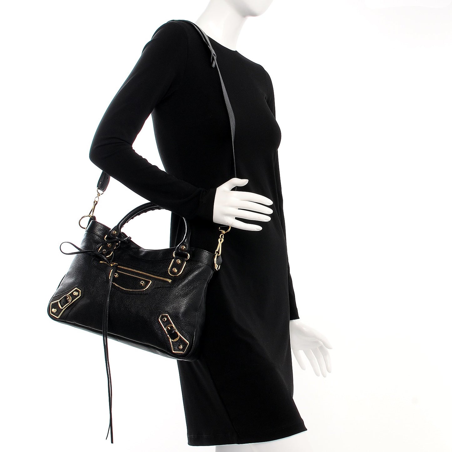Chevre Gold Metallic Edge Hardware Town Black