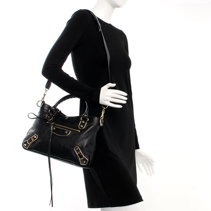 Balenciaga Chevre Gold Metallic Edge Hardware Town Black 3 of 8