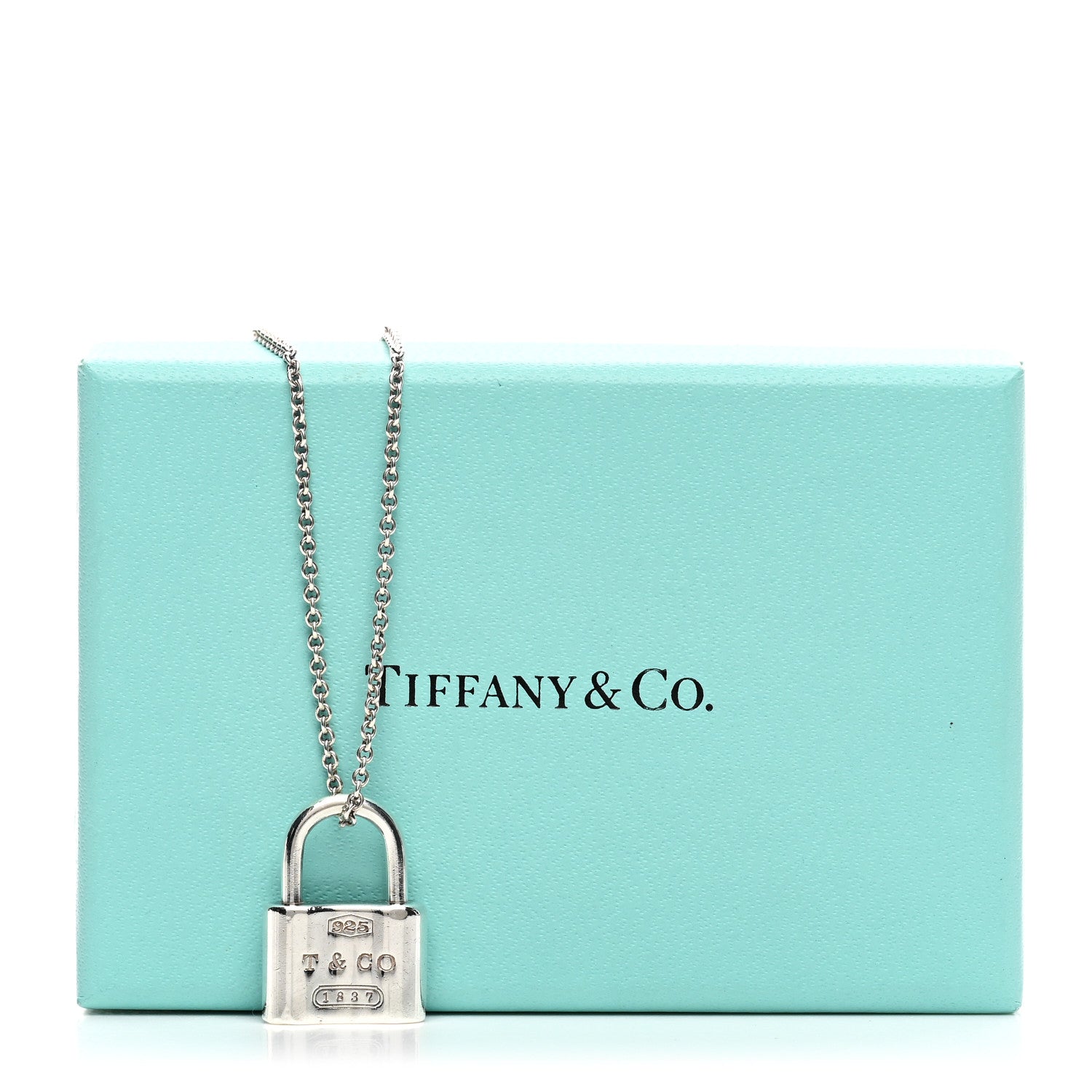 Tiffany Sterling Silver 1837 Lock Charm Pendant Necklace 5 of 5