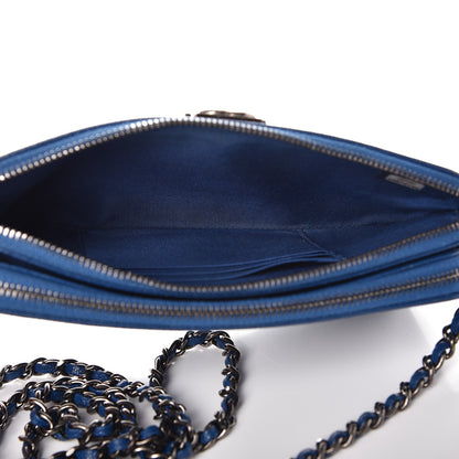 Chanel Caviar Quilted Small Boy Clutch With Chain Blue 6 of 16