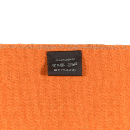 Hermes Cashmere Chevron Muffler Camel Mandarine 5 of 6