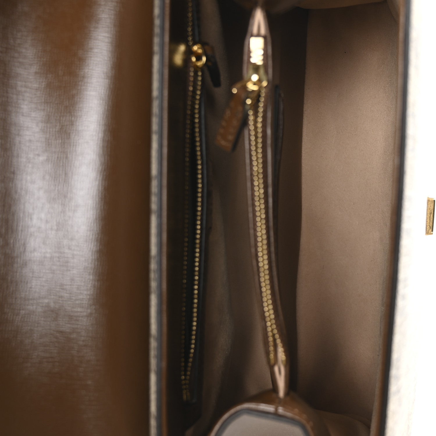 Gucci GG Supreme Monogram Calfskin Medium Horsebit 1955 Top Handle Bag Beige Ebony Brown Sugar 5 of 11