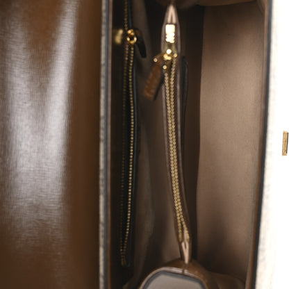 Gucci GG Supreme Monogram Calfskin Medium Horsebit 1955 Top Handle Bag Beige Ebony Brown Sugar 5 of 11